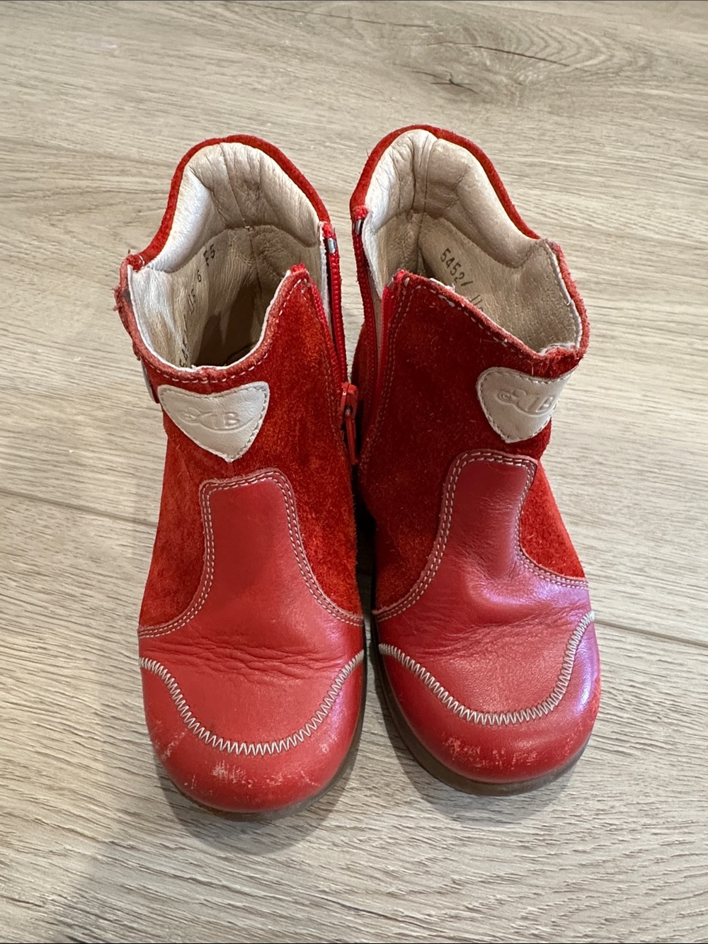 Toddler 6c Balducci Red Suede & Leather Ankle Booties with Side Zip
